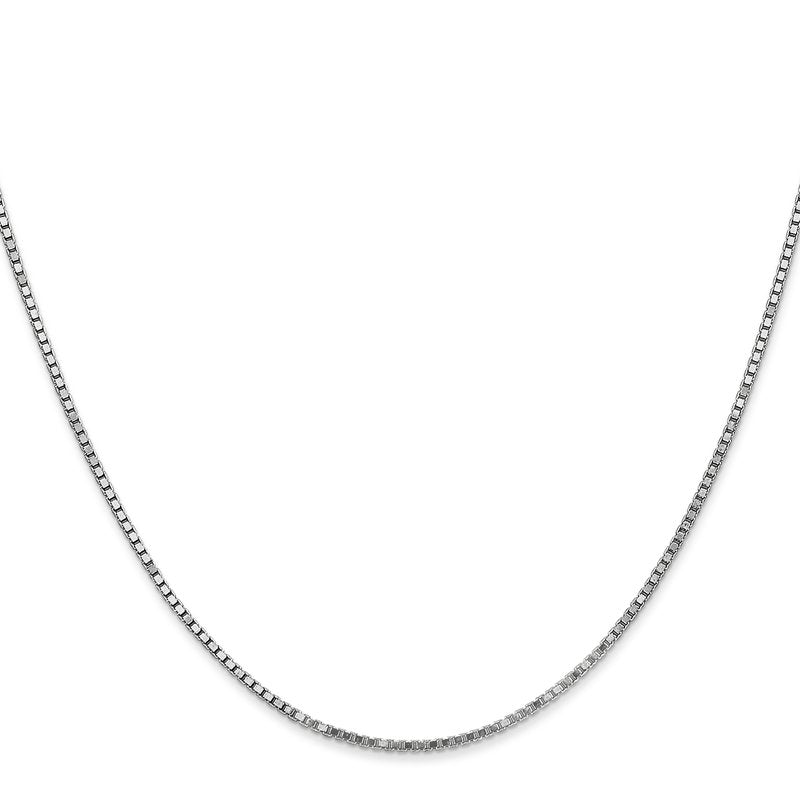 14K White Gold 14 inch 1.4mm Box with Lobster Clasp Chain