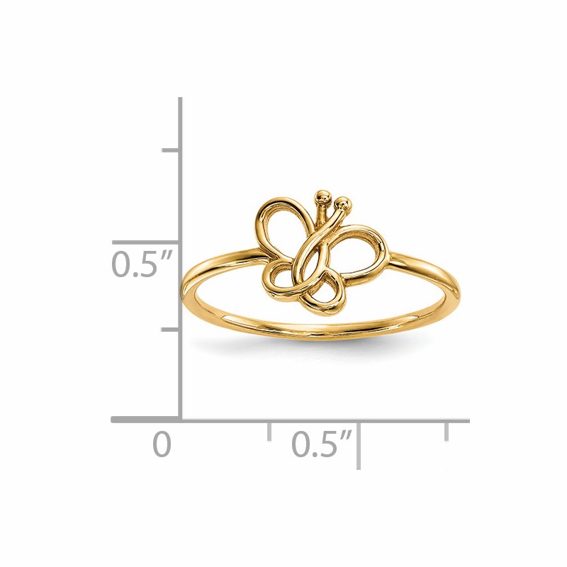 14k Polished Butterfly Ring