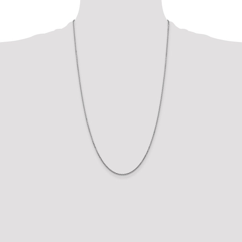 14K White Gold 10 inch 1.45mm Diamond-cut Cable with Lobster Clasp Anklet