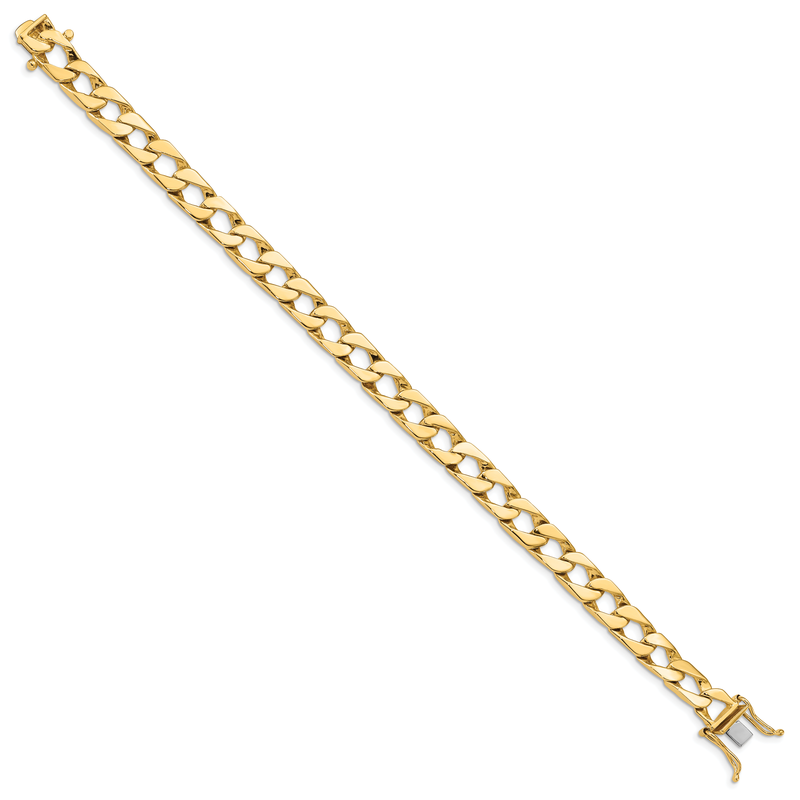 14K 20 inch 7.9mm Hand Polished Fancy Link with Box Catch Clasp Chain