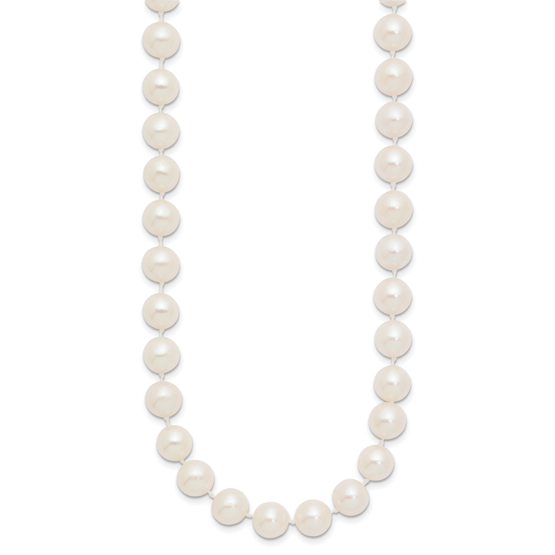 14k 8-9mm White Near-Round Freshwater Cultured Pearl 16 inch Necklace