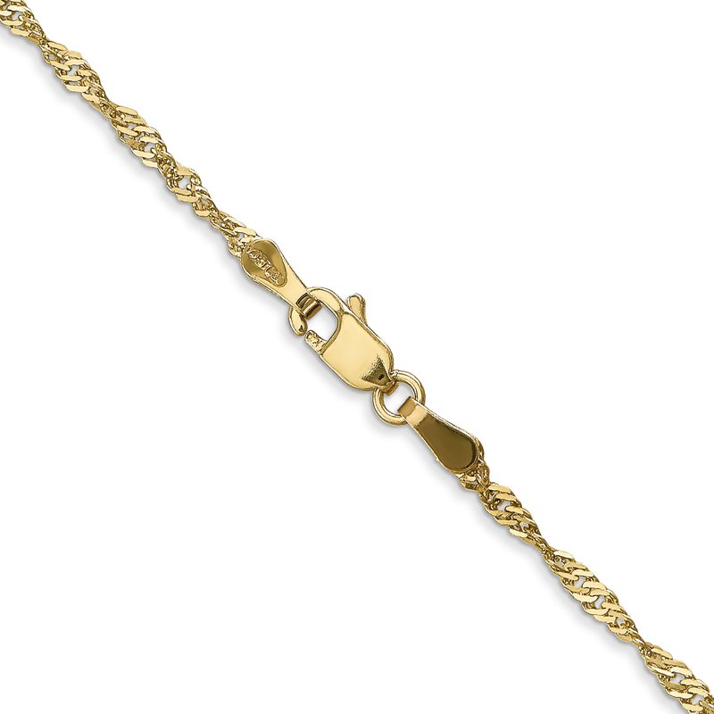 14K 10 inch 1.70mm Singapore with Lobster Clasp Anklet