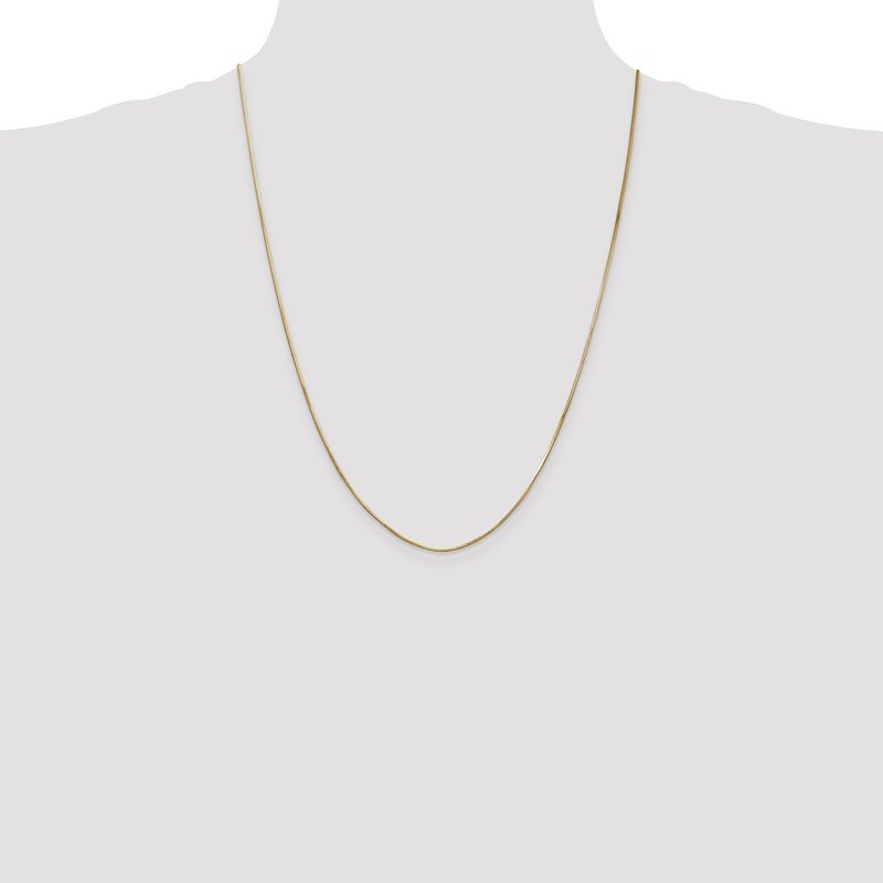 14K 10 inch .8mm Octagonal Snake with Lobster Clasp Anklet