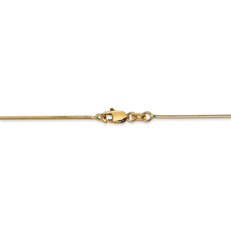 14K 10 inch .8mm Octagonal Snake with Lobster Clasp Anklet