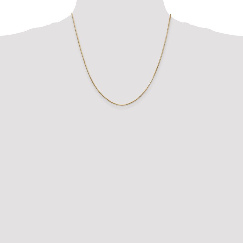 14K 10 inch .8mm Octagonal Snake with Lobster Clasp Anklet