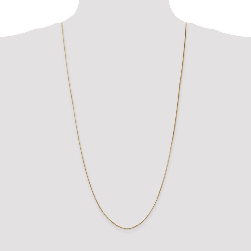 14K 10 inch .8mm Octagonal Snake with Lobster Clasp Anklet