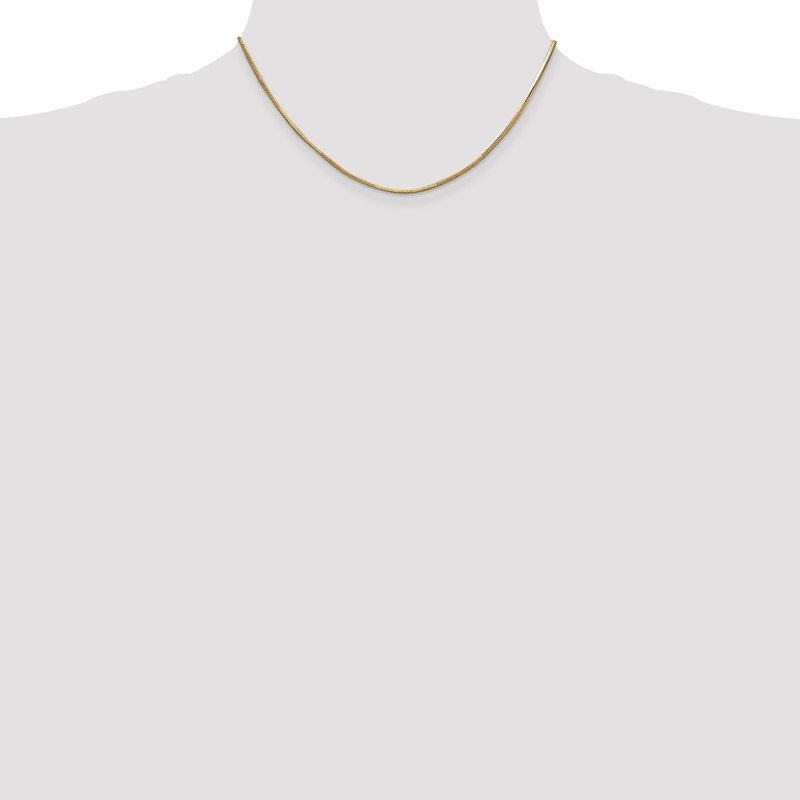 14K 10 inch .8mm Octagonal Snake with Lobster Clasp Anklet