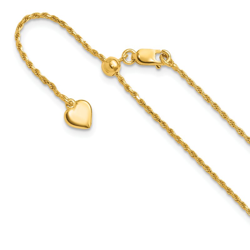 Sterling Silver Gold-plated Adjustable 1.2mm D/C Rope Chain