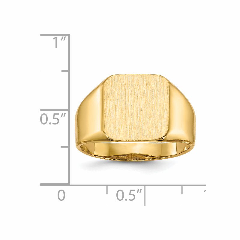 14k 12.5x13.0mm Open Back Mens Signet Ring