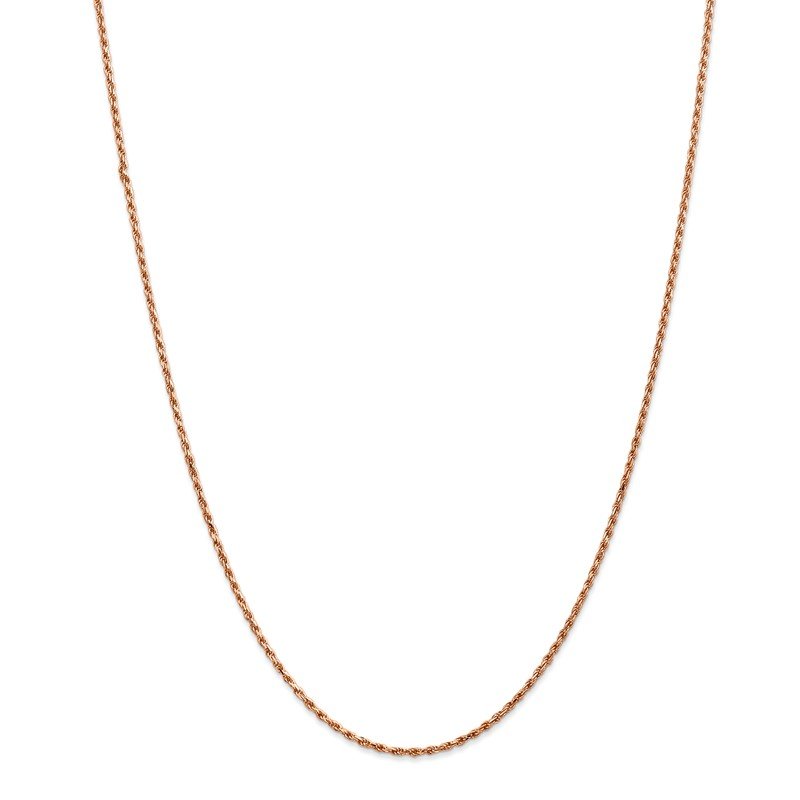 14K Rose Gold 10 inch 1.8mm Diamond-cut Man Made Rope with Lobster Clasp Anklet