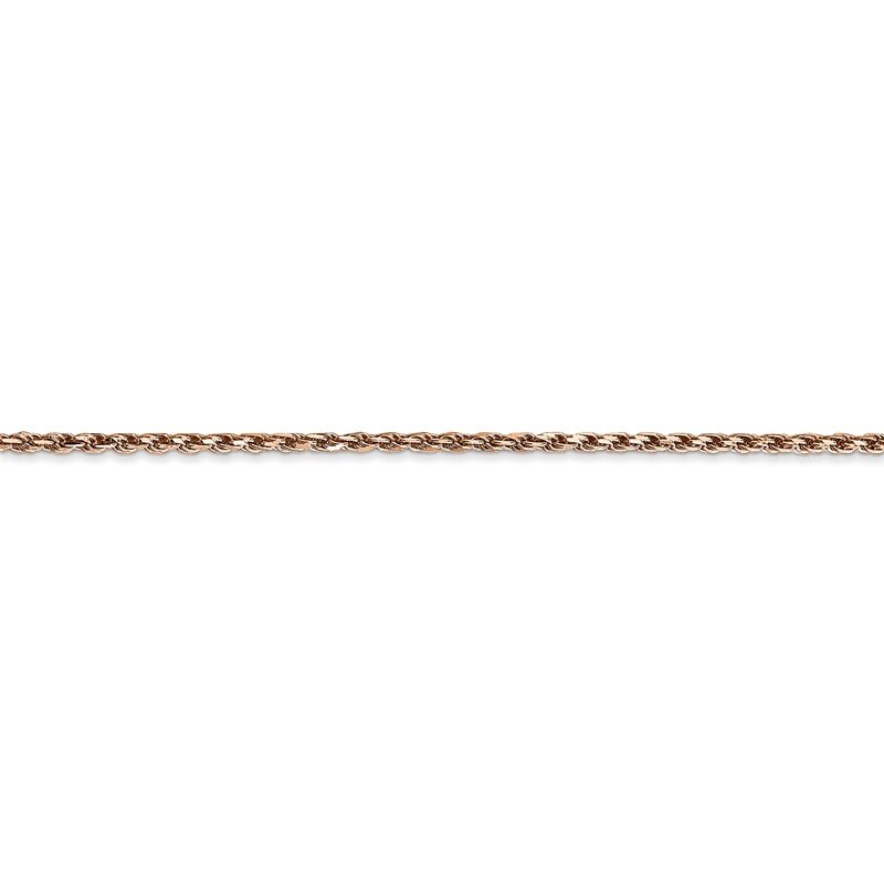 14K Rose Gold 10 inch 1.8mm Diamond-cut Man Made Rope with Lobster Clasp Anklet