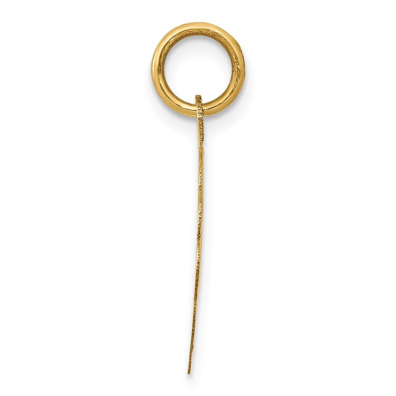 14k Polished and Satin Solid HOLY COMMUNION Scalloped Edge Round Disc Charm