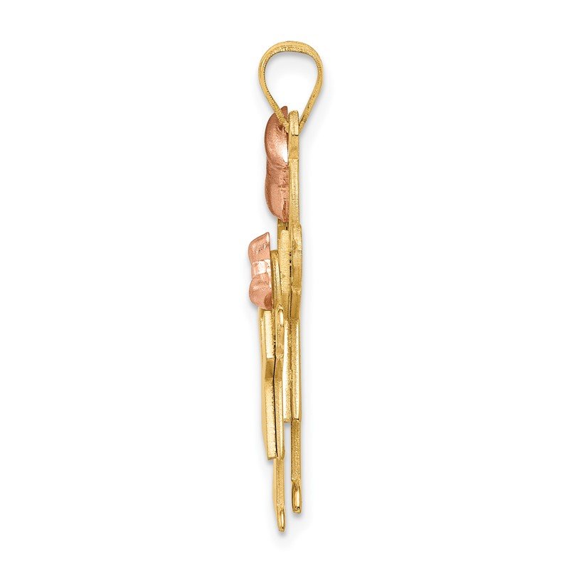 14k Two-tone The Kids Big Girl and Little Girl Engravable Love Charm