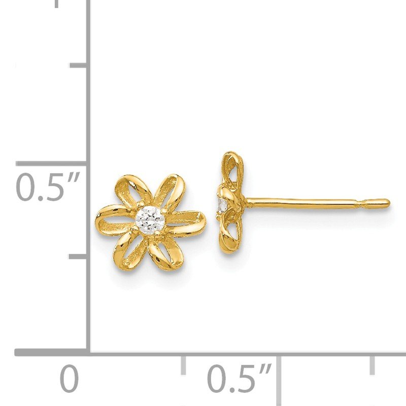 14k Madi K CZ Children's Flower Post Earrings