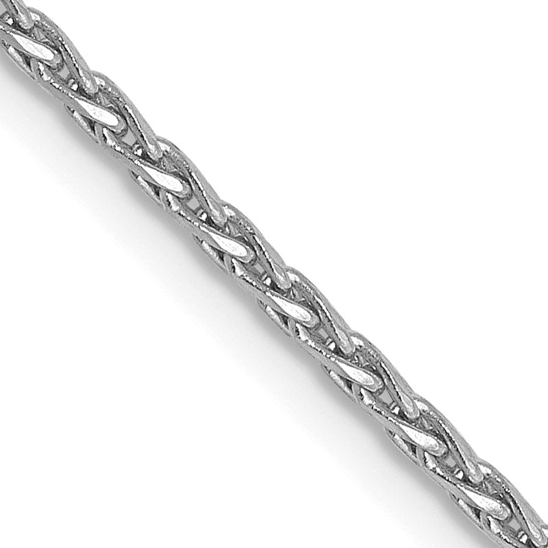 14K White Gold 1.3mm D/C Wheat Chain