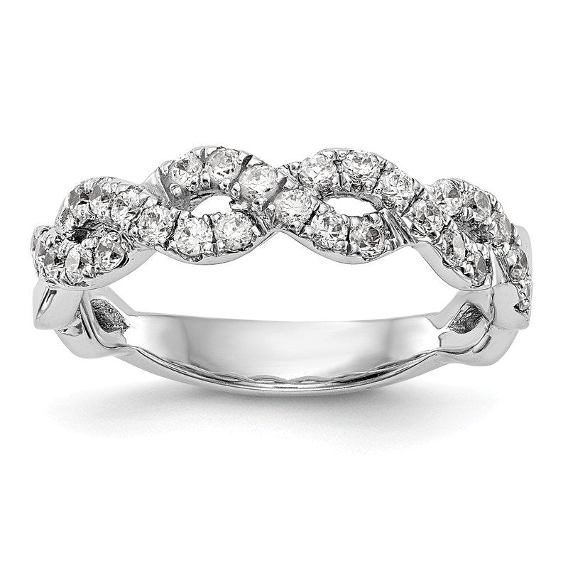 14K White Gold 1/3 carat Lab Grown Diamond VS+ F+ Intertwined Complete Band