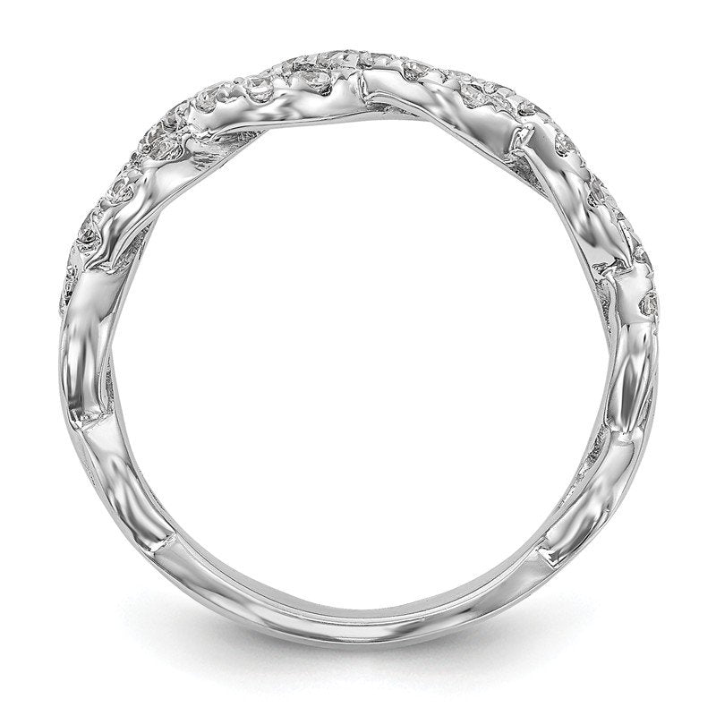14K White Gold 1/3 carat Lab Grown Diamond VS+ F+ Intertwined Complete Band