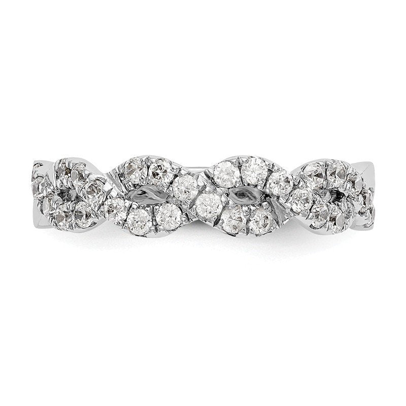 14K White Gold 1/3 carat Lab Grown Diamond VS+ F+ Intertwined Complete Band