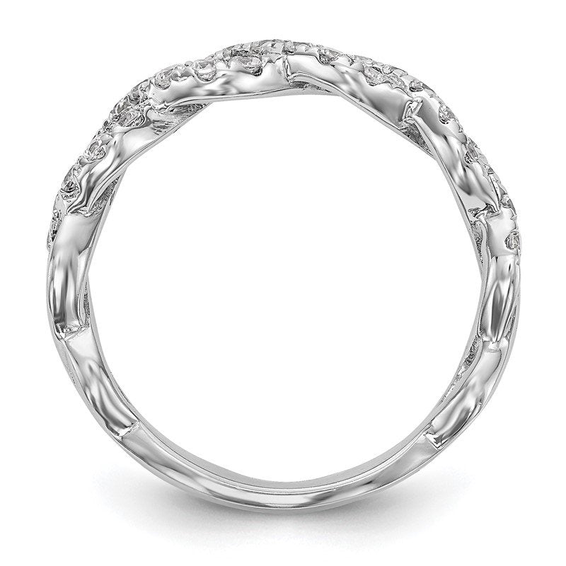 14K White Gold 1/3 carat Lab Grown Diamond VS+ F+ Intertwined Complete Band