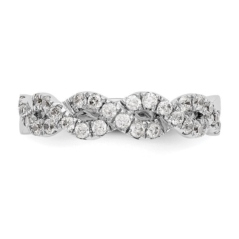 14K White Gold 1/3 carat Lab Grown Diamond VS+ F+ Intertwined Complete Band