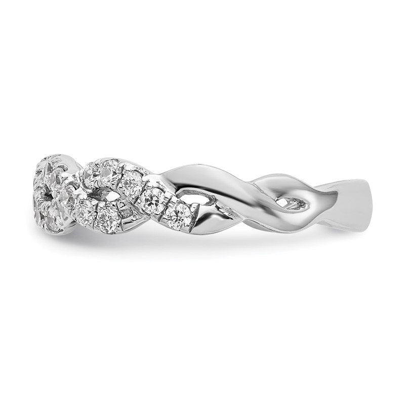 14K White Gold 1/3 carat Lab Grown Diamond VS+ F+ Intertwined Complete Band