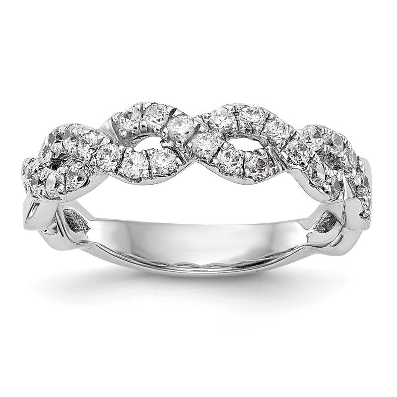 14K White Gold 1/3 carat Lab Grown Diamond VS+ F+ Intertwined Complete Band