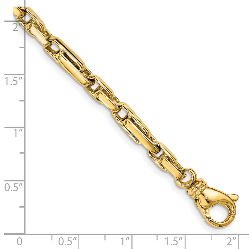 14K 18 inch 5mm Hand Polished Fancy Link with Fancy Lobster Clasp Chain