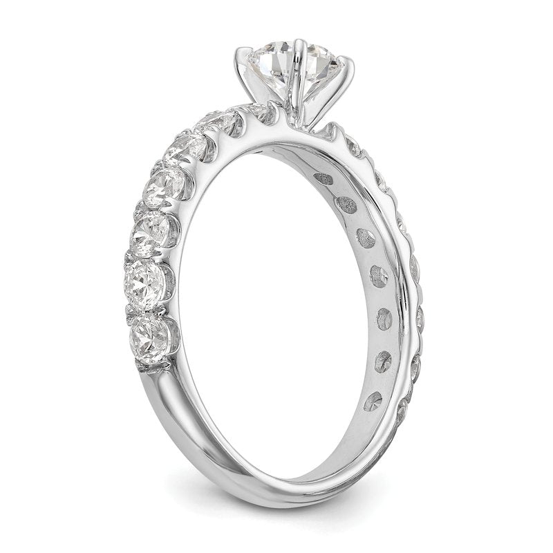 14K White Gold 1/2 carat Lab Grown Diamond VS+ F+ Semi-Mount Peg Set Engagement Ring