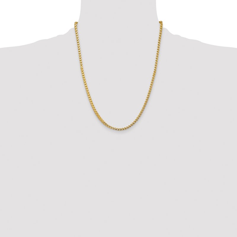 14K 18 inch 3.7mm Franco with Fancy Lobster Clasp Chain