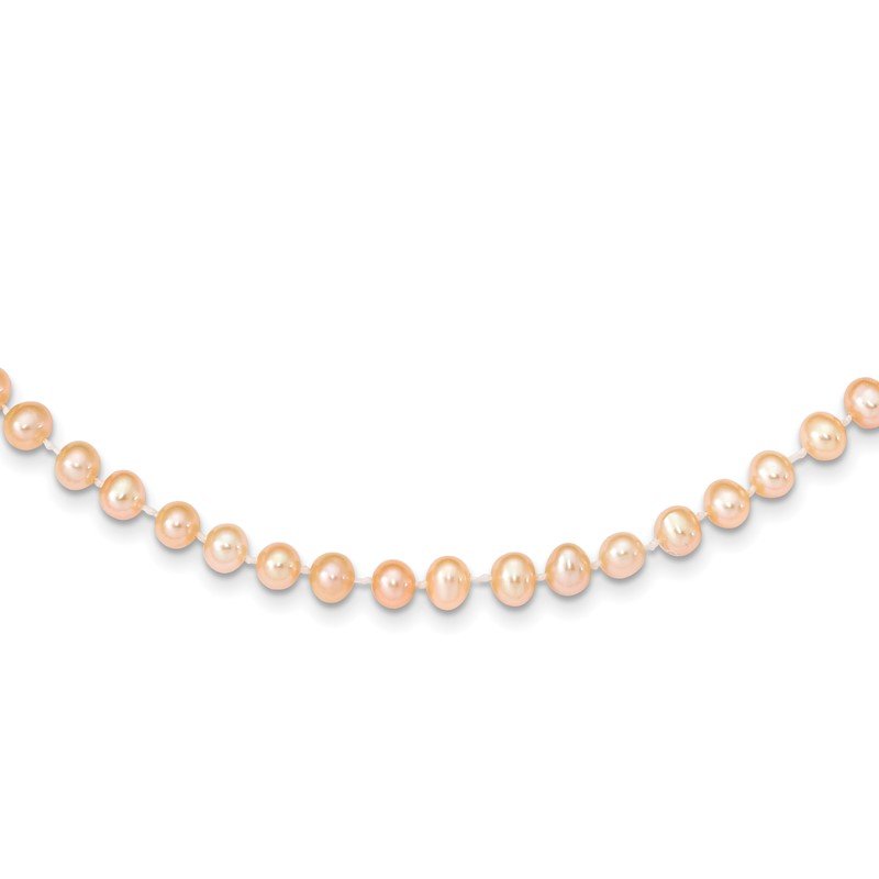 14k 5-6mm Pink Near-Round Freshwater Cultured Pearl 16 inch Necklace
