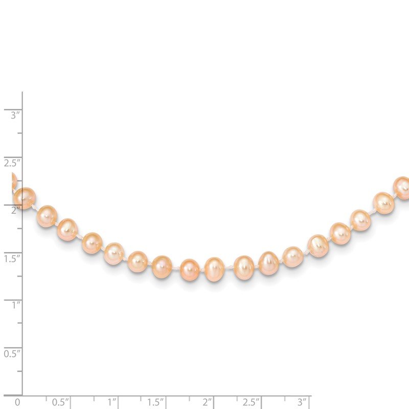 14k 5-6mm Pink Near-Round Freshwater Cultured Pearl 16 inch Necklace