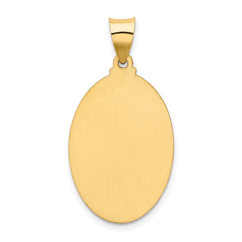 14k Polished and Satin Hollow Our Lady of Guadalupe Medal Oval Pendant