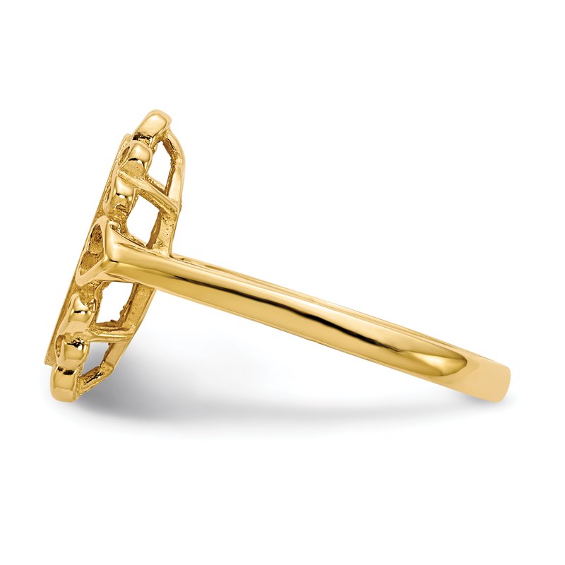 14k 6.0x11.5mm Open Back AA Diamond Signet Ring