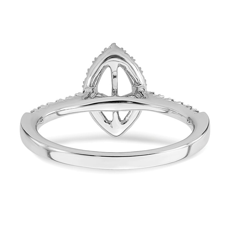 14K White Gold 1/3 carat Lab Grown Diamond VS+ F+ Semi-Mount Marquise Halo Engagement Ring