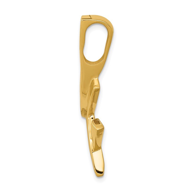 14k Polished Slide Fits up to 6mm Regular/8mm Fancy or Reversible Omega