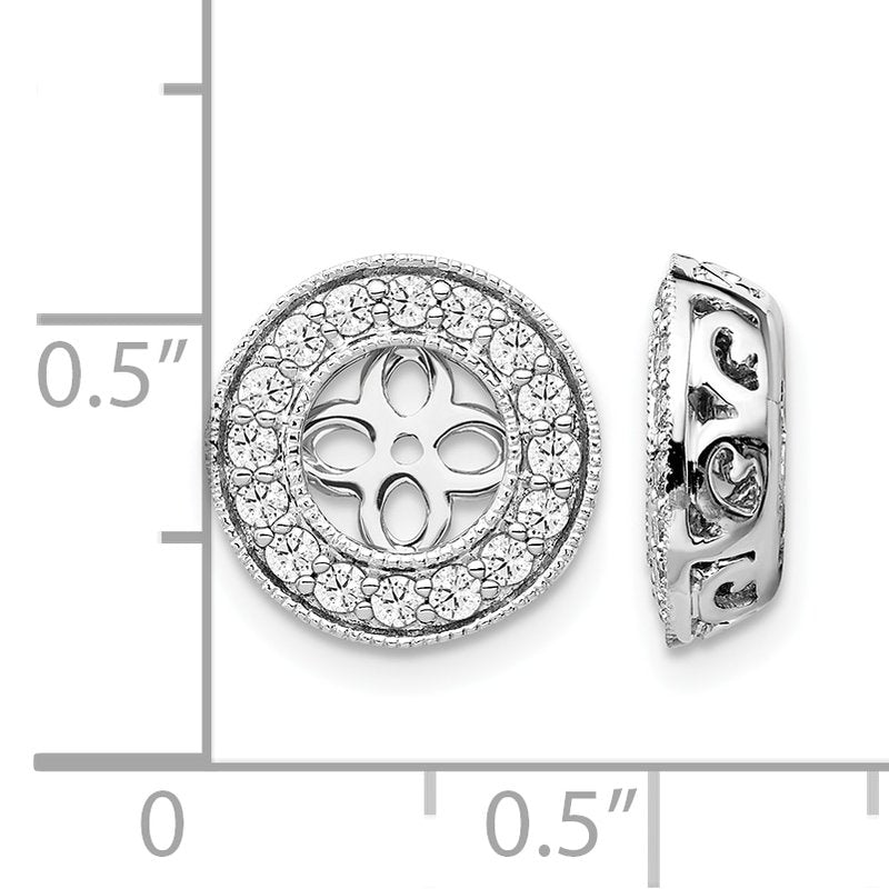14K White Gold 1/2 carat Lab Grown Diamond VS+ F+ for 5-5.5mm Studs Complete Earring Jackets