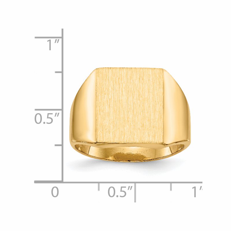 14k 13.5x15.0mm Closed Back Mens Signet Ring