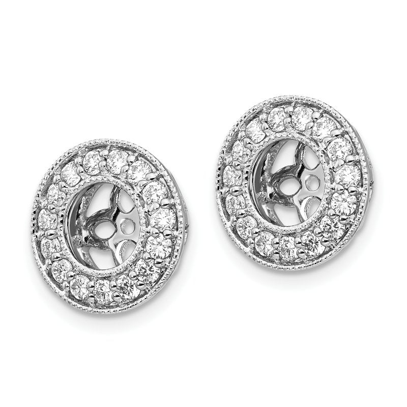14K White Gold 1/2 carat Lab Grown Diamond VS+ F+ for 5-5.5mm Studs Complete Earring Jackets