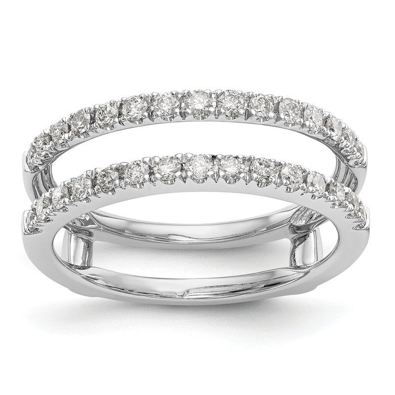 14K White Gold 1/2 carat Lab Grown Diamond VS+ F+ Complete Ring Guard