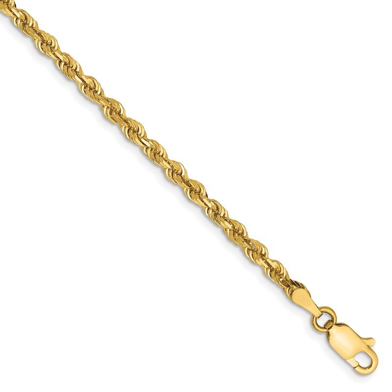 14K 26 Inch 3mm Diamond-cut Quadruple Rope Lobster Clasp Chain