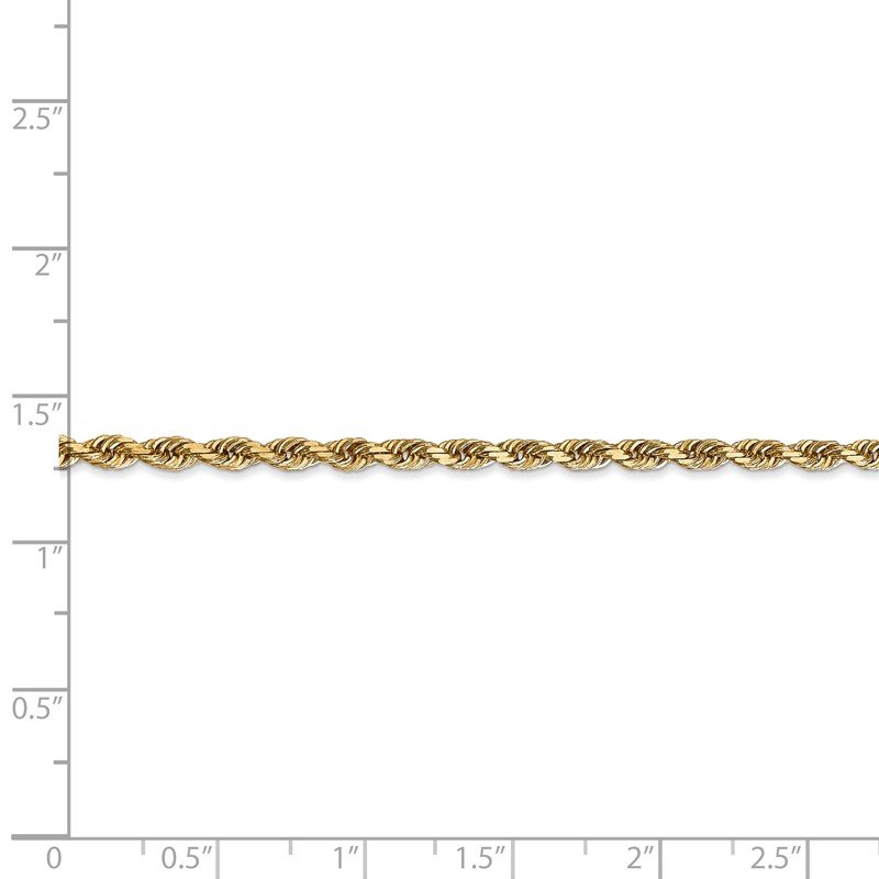 14K 26 Inch 3mm Diamond-cut Quadruple Rope Lobster Clasp Chain