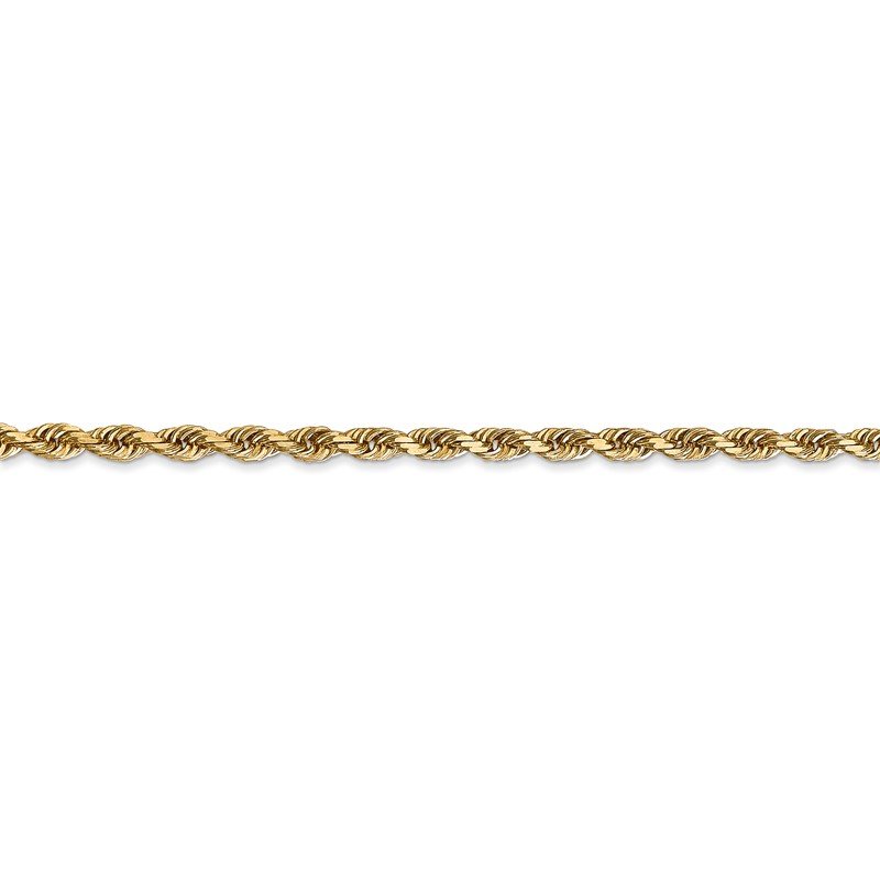 14K 26 Inch 3mm Diamond-cut Quadruple Rope Lobster Clasp Chain