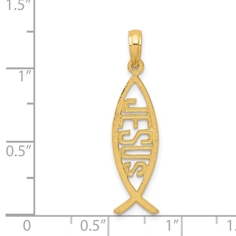 14K Ichthus Fish with JESUS Pendant