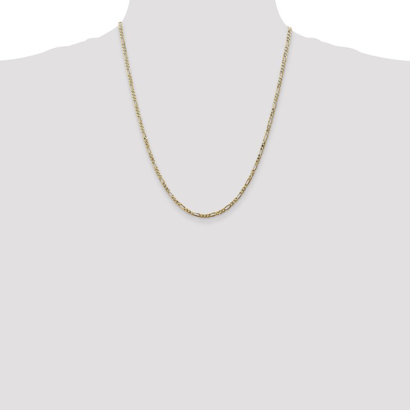 14K 26 inch 2.75mm Flat Figaro with Lobster Clasp Chain