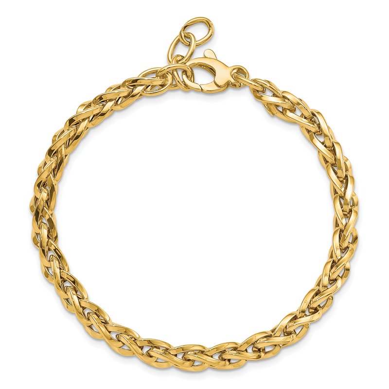 14k Polished 2.25mm Fancy Link 7.5 inch Bracelet Plus 1 inch Extender
