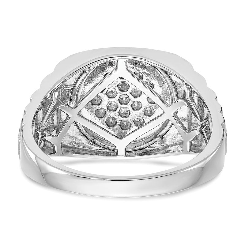 14K White Gold Men's 1/4 carat Lab Grown Diamond VS+ F+ Complete Heirloom Ring