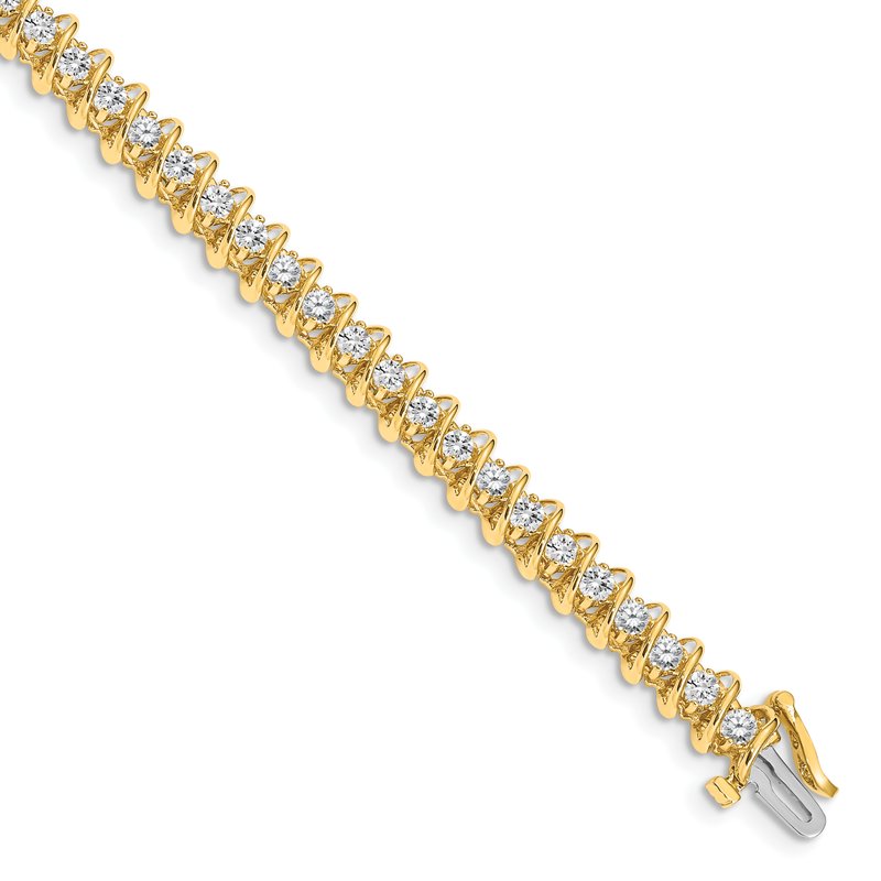 14k Complete 3.31 carat Round VS Diamond Fancy Spiral 7 inch Tennis Bracelet