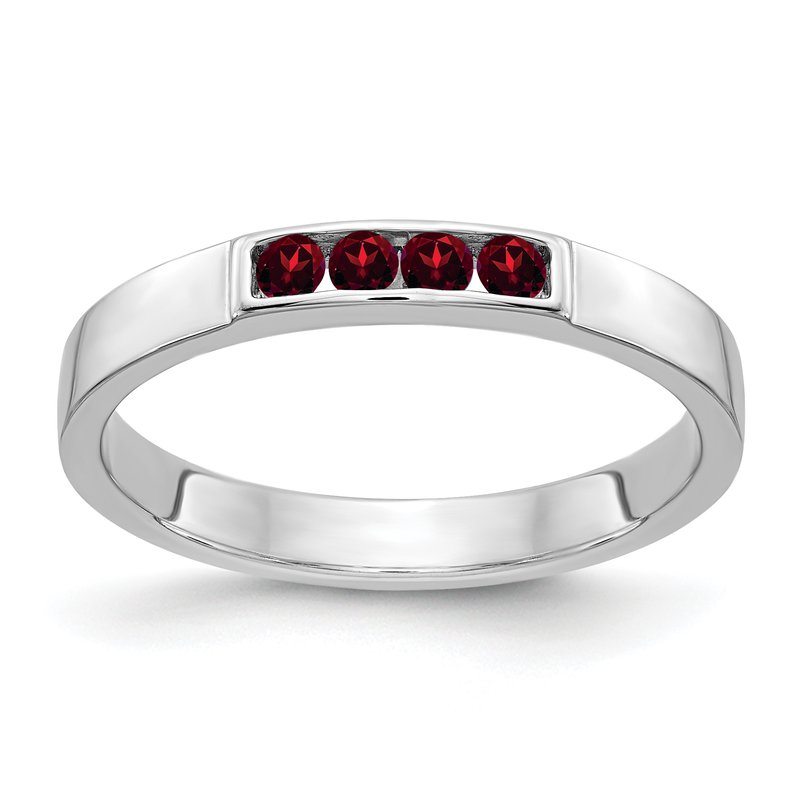 14k White Gold 4-stone Amethyst Band