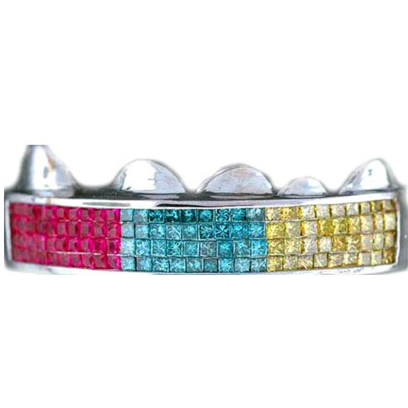 Blue &amp; Yellow Diamonds &amp; Red Rubys&nbsp;Invisible Grill