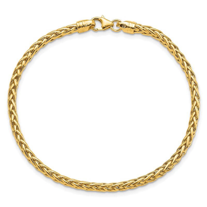 14k Polished 3mm Fancy Braided Link 7.5 inch Bracelet